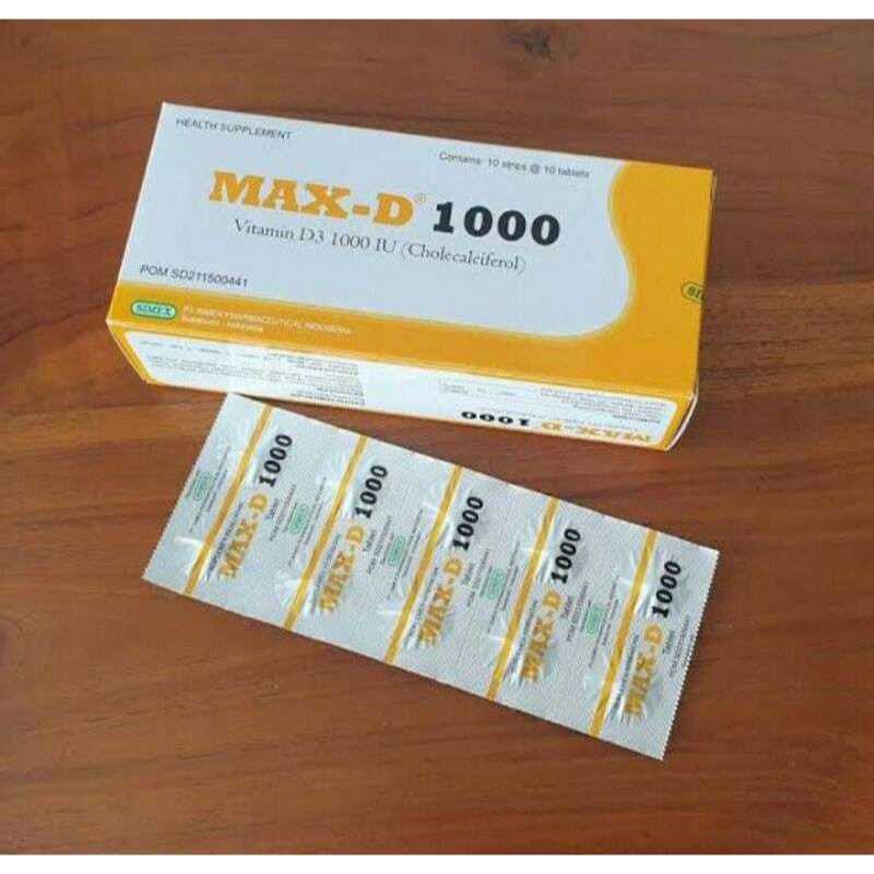 Max-D 1000 Isi 100 Tablet Vitamin D3 1000 IU