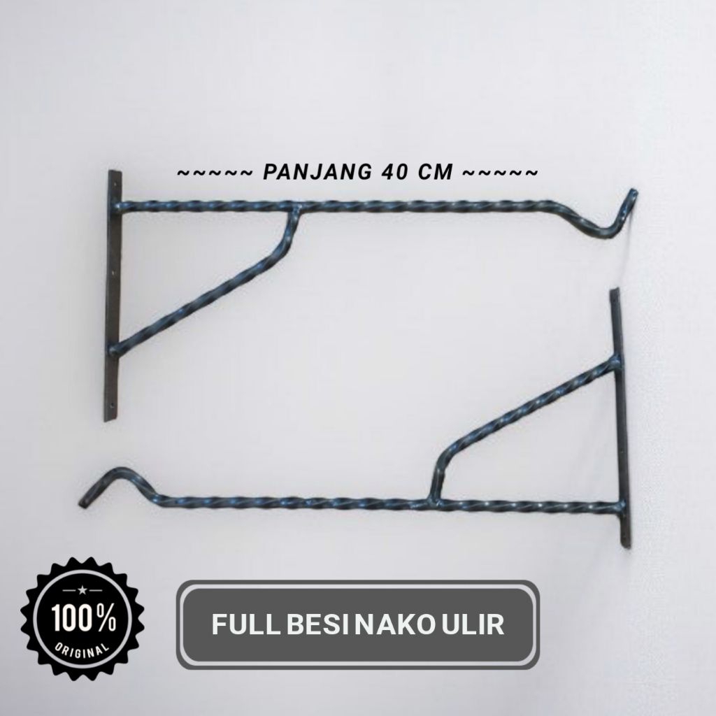 Gantungan Sangkar Burung Dinding Pasang Gantung Jemuran panjang 40 cm besi ulir 8 MM bonus paku beto