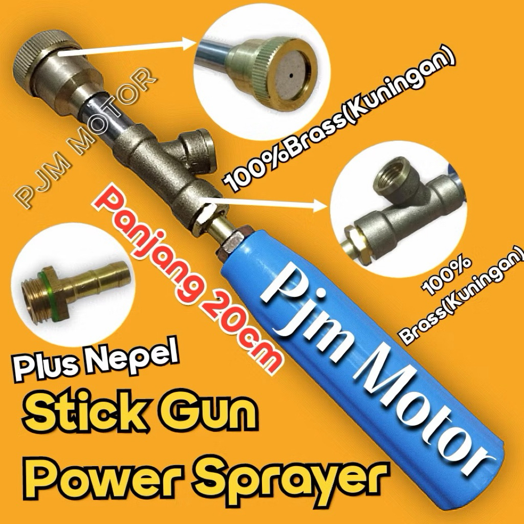 Gun Gan Stik plus nepel pompa air tekanan tinggi Doorsmeer 20cm Pompa steam stim alat cuci motor 20c