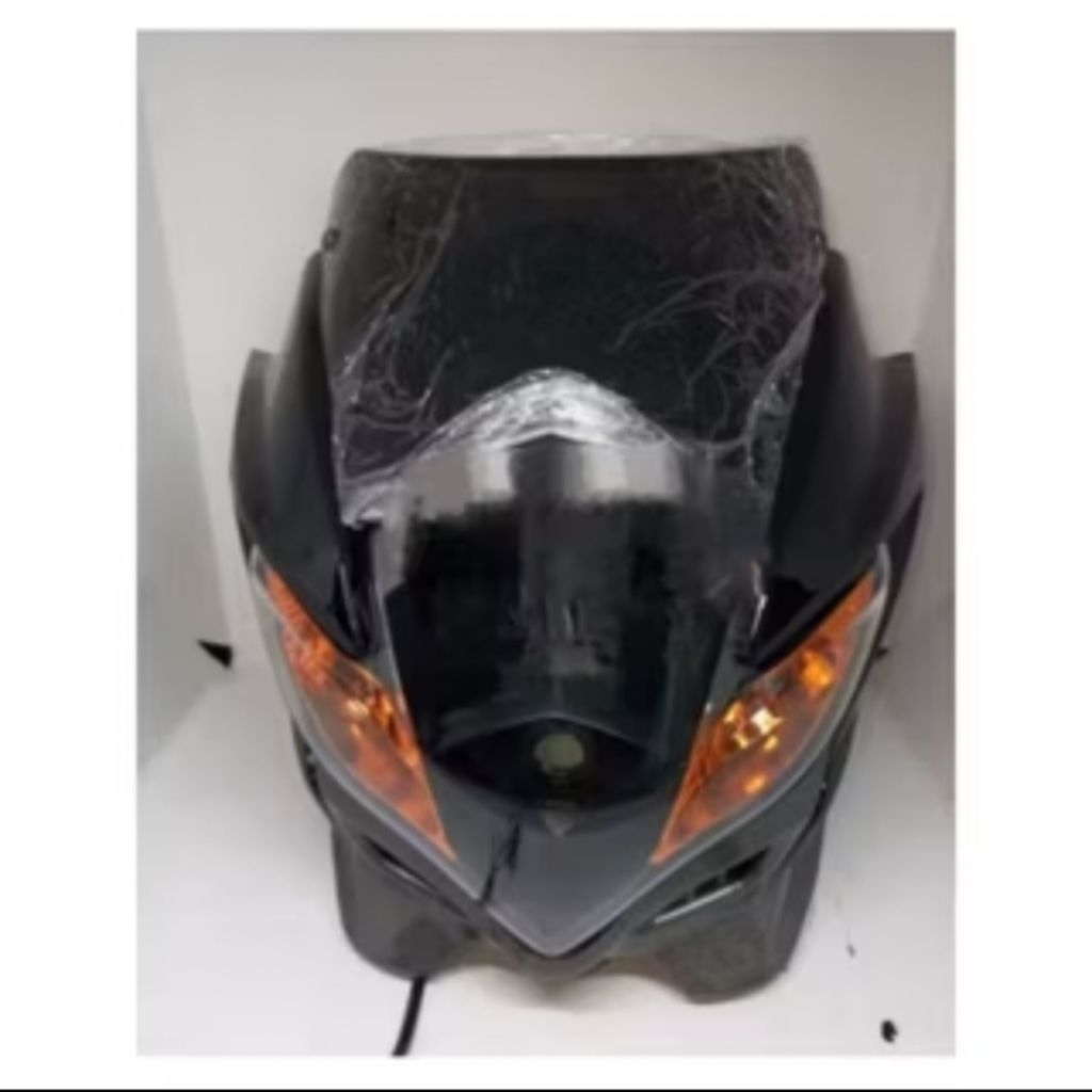 Reflektor Lampu Depan Satria Fu Barong Costum Warna Hitam Orange Plus Bohlam Socket