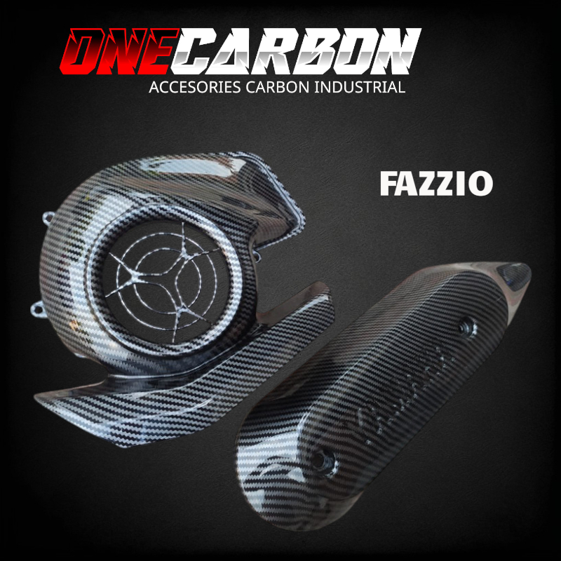 KIPAS FAZZIO CARBON DAN TUTUP KNALPIT FAZZIO CARBON 2 PCS Fazzio carbon wtp kipas Fazzio carbon cove