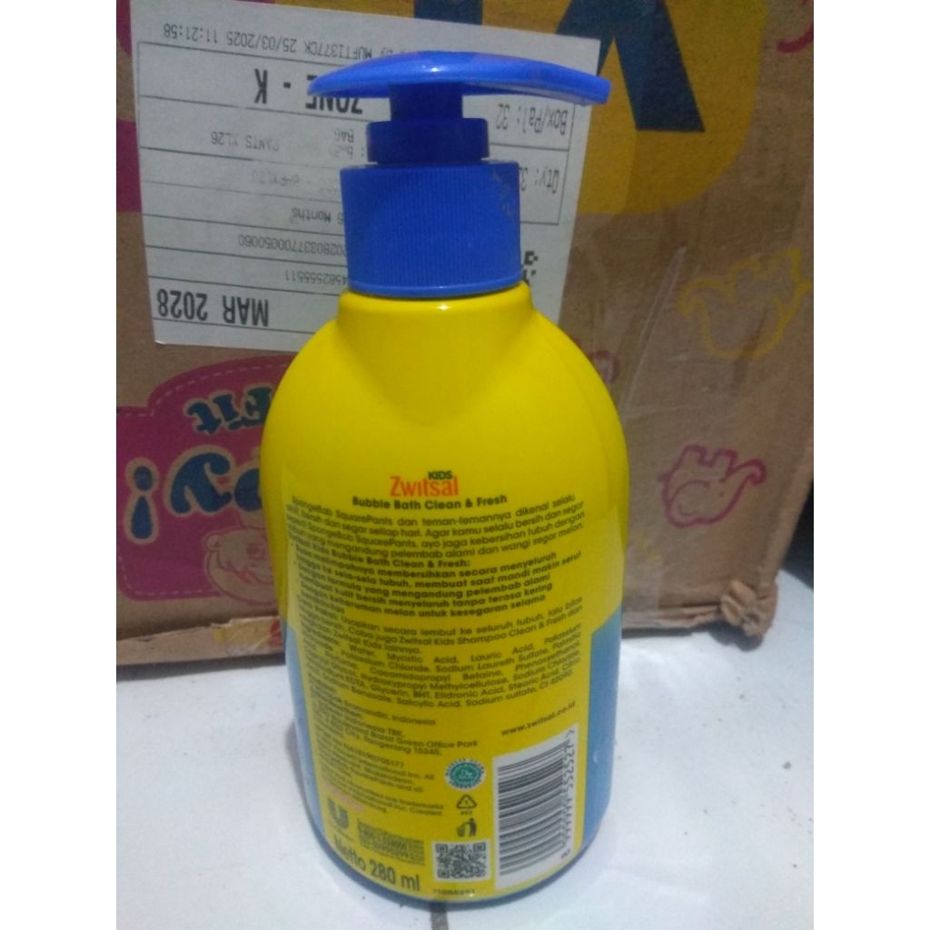 ZWITSAL KIDS BUBLE BATH CREAM &  FRESH 280 ML