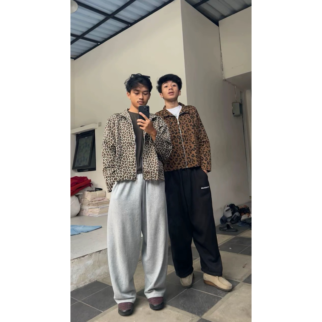 WORK JACKET PATTERN LEOPARD | JAKET BOXY MOTIF MACAN RANTING