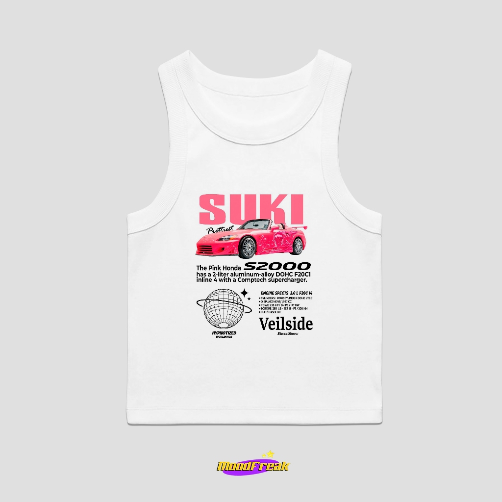 MoodFreak Tanktop SUKI HONDA S2000 PINK Y2k Top