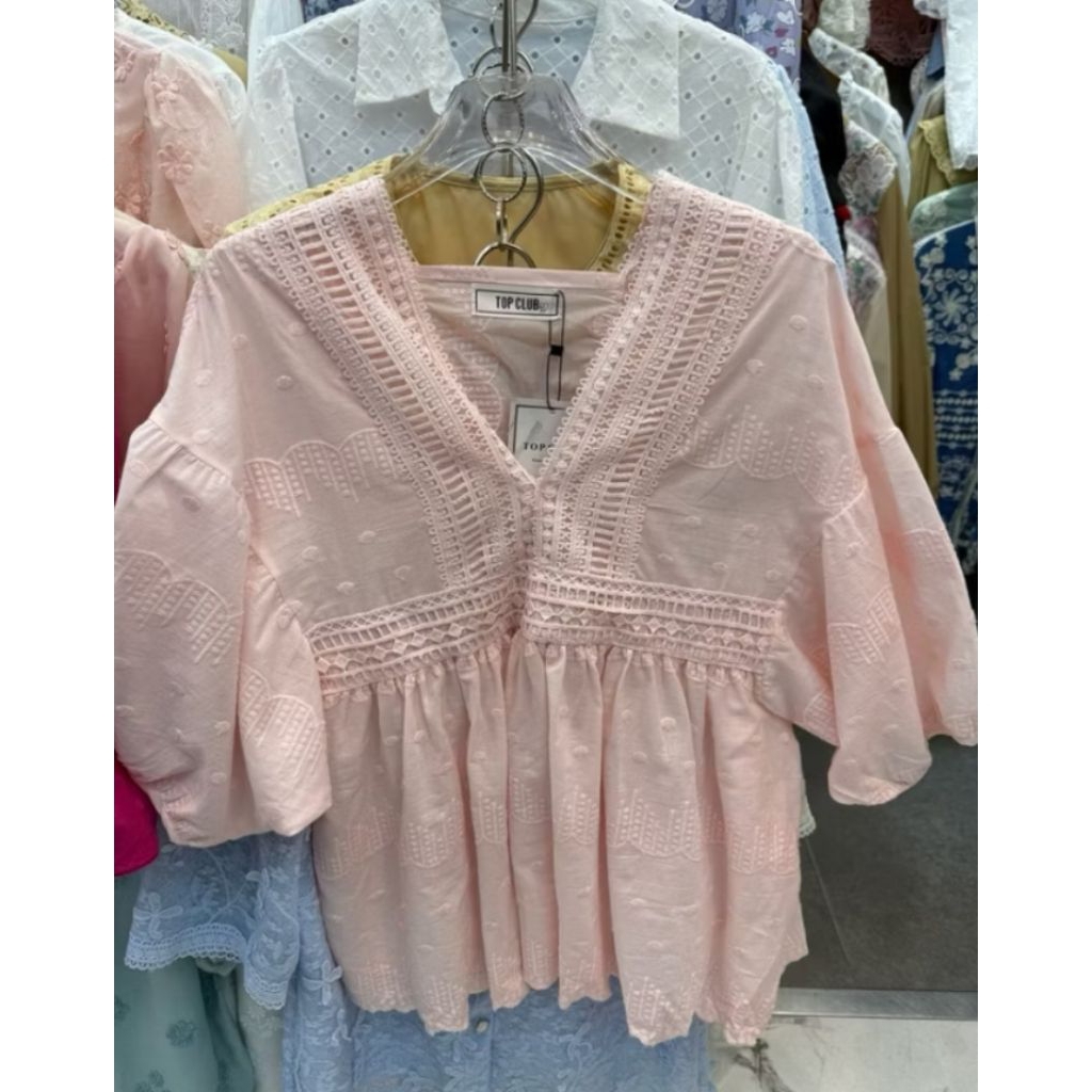 Atasan blouse katun katbol tangan pendek wanita top club bangkok bkk