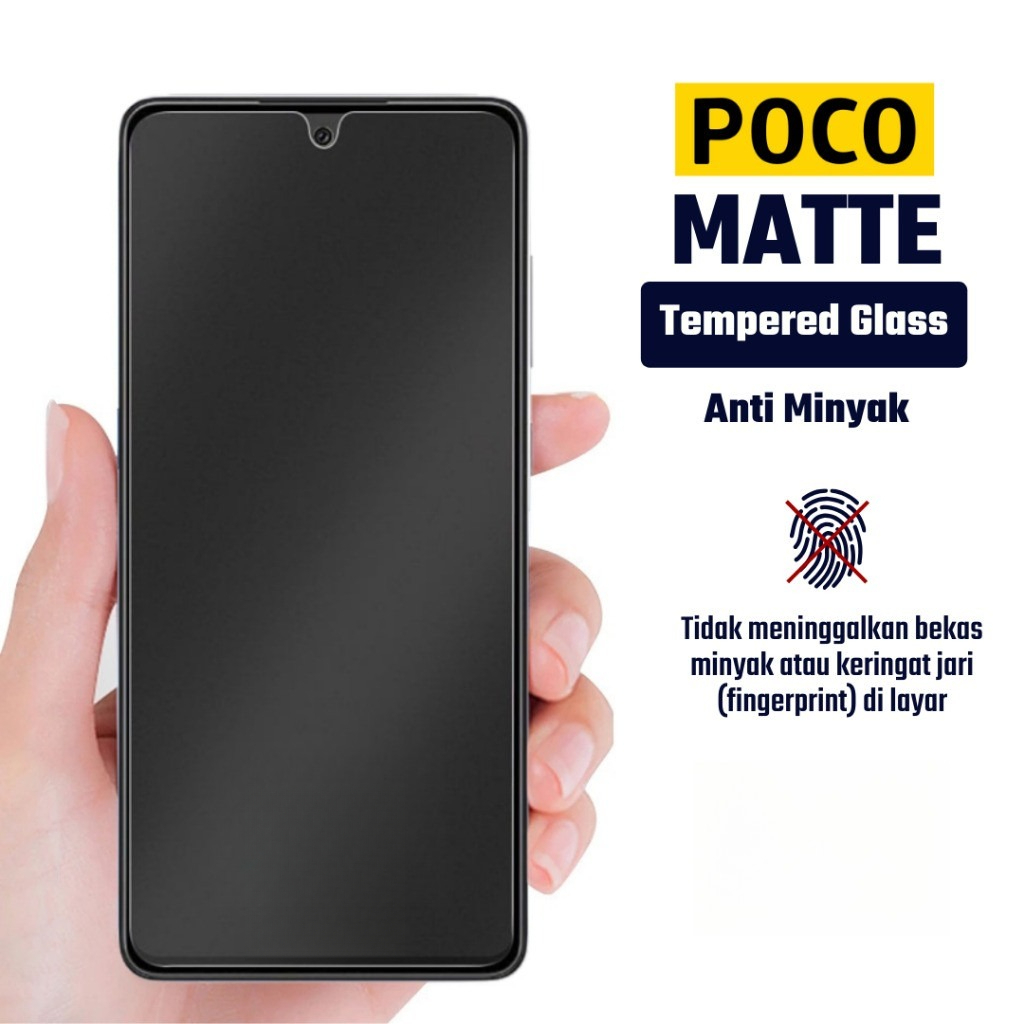 Matte glass full layar poco F1 F2 F2 pro F3 F3 GT F4 F4 GT F5 F5 pro anti gores poco matte full laya