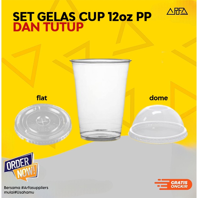 Gelas Cup 12oz Plastik PP