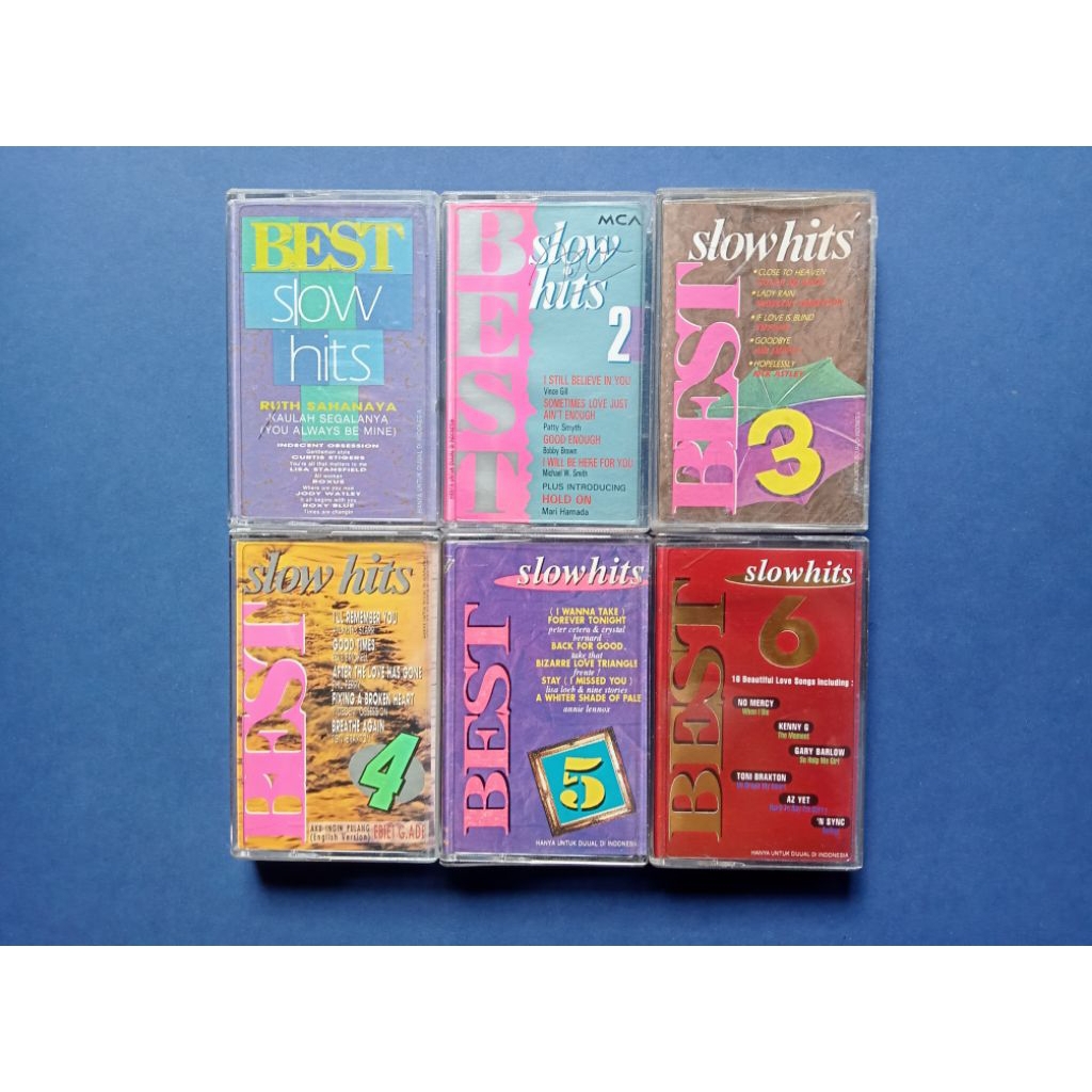 Kaset Pita Best Slow Hits Vol 1 - Vol 6 Prod MCA ( PT Musica )