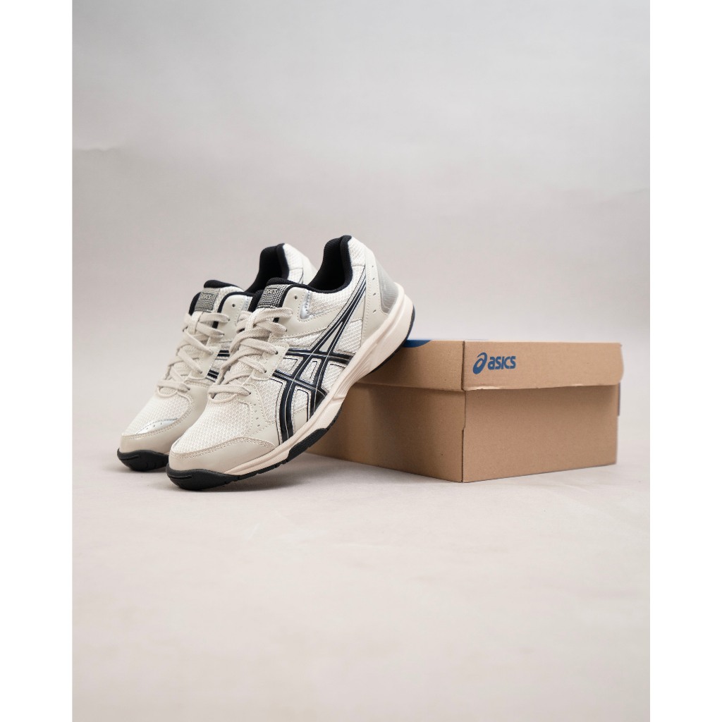 Sepatu Badminton Asics Indoor Court Rivre CS - Cream Black Silver