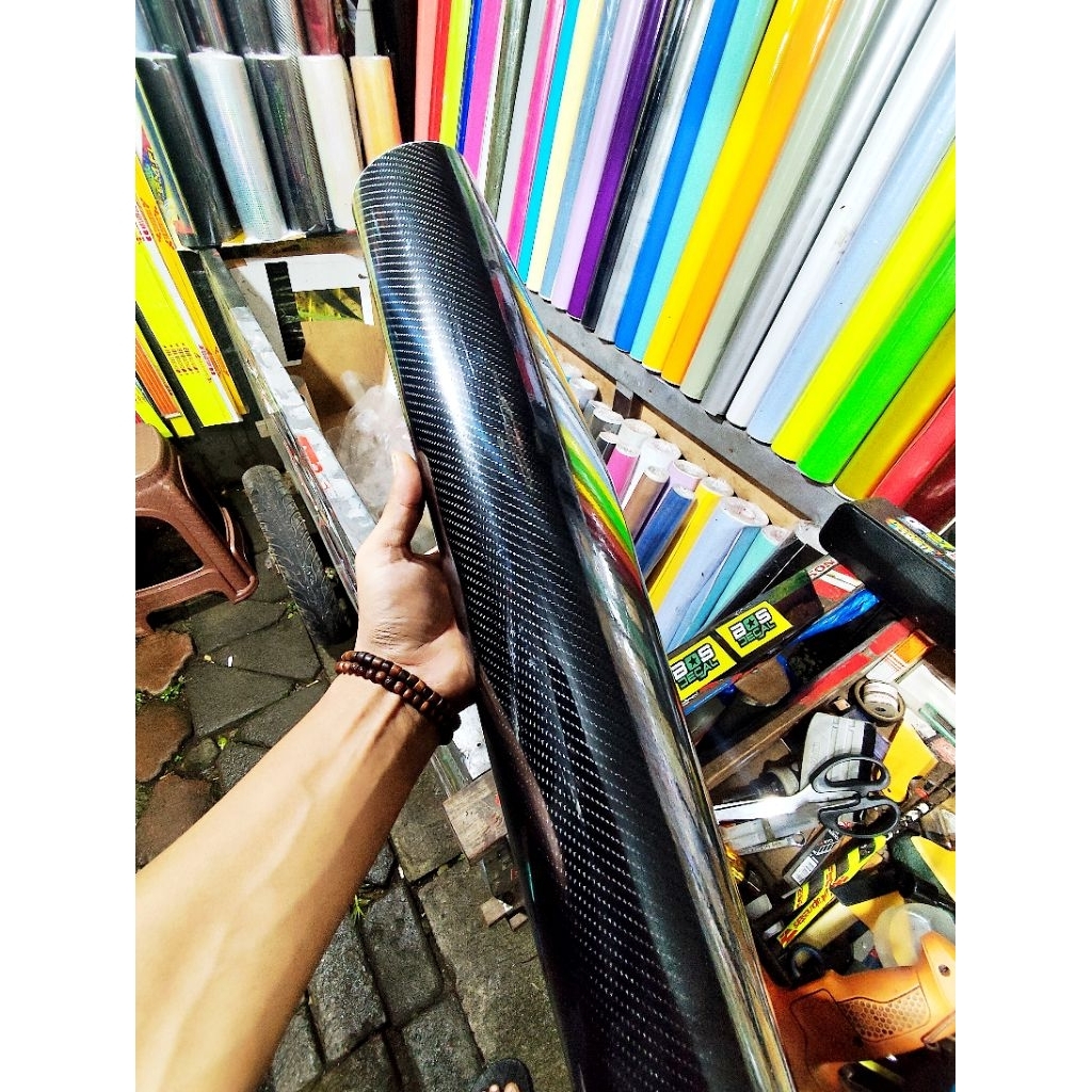 Skotlet Hitam Carbon 6D Decofix METERAN