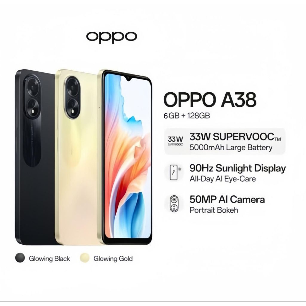 HP OPPO A38 6/128 GB - OPPO A38 RAM 6GB ROM 128GB GARANSI RESMI