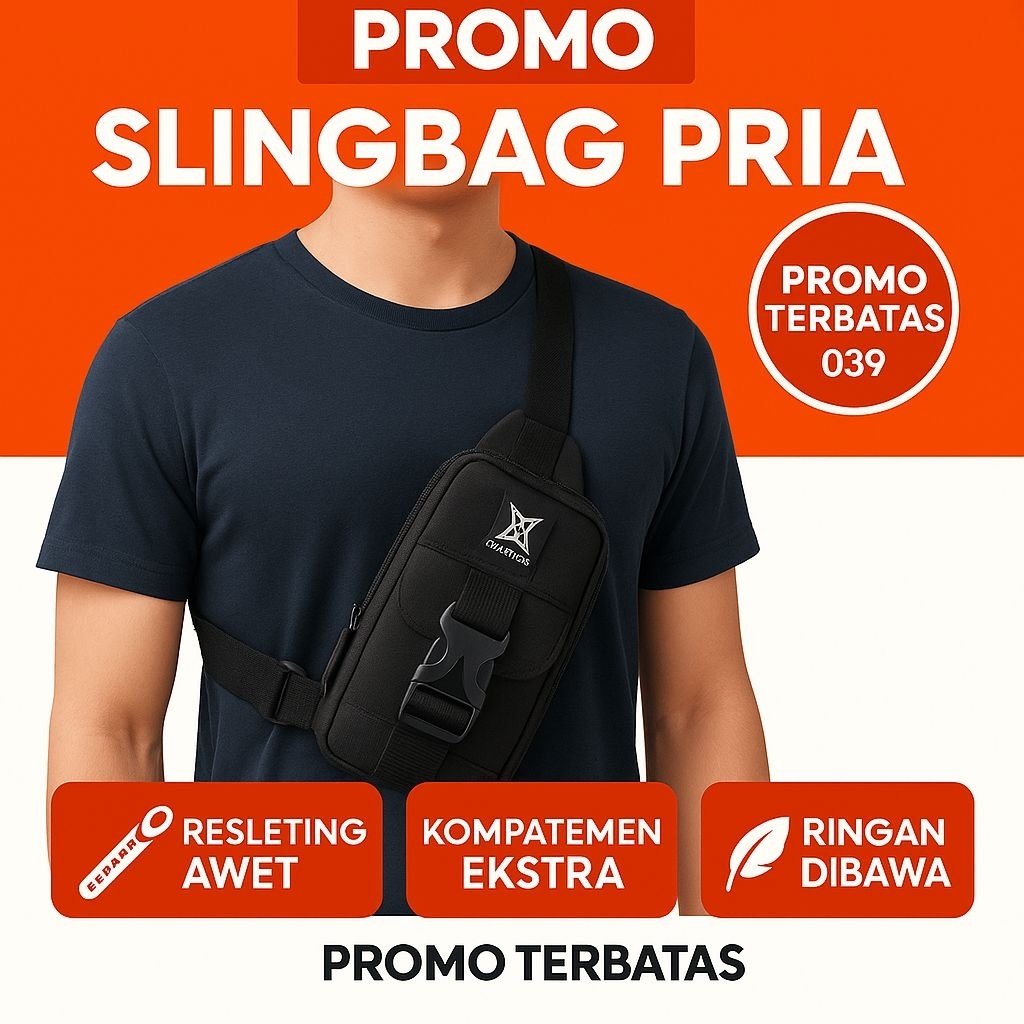 Tas Wallet Pria Cordura Warna Hitam Ringkas Trendy TM 039