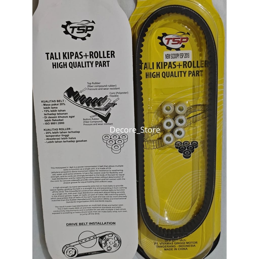 Vanbelt  V-Belt Set New Scoopy ESP 2018 + Roller  / TSP / Suku Cadang / Sparepart Motor / Part