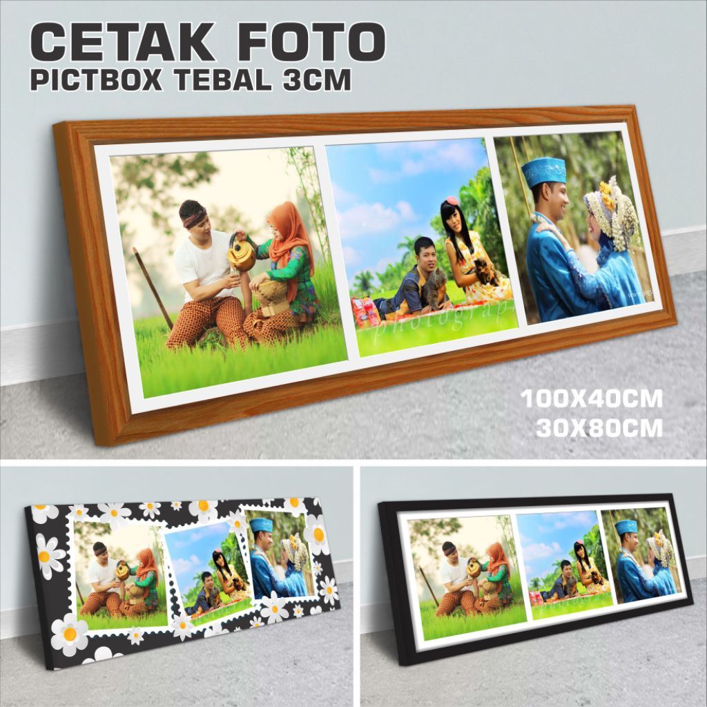 CETAK FOTO BESAR 100x40cm SUDAH DIBINGKAI
