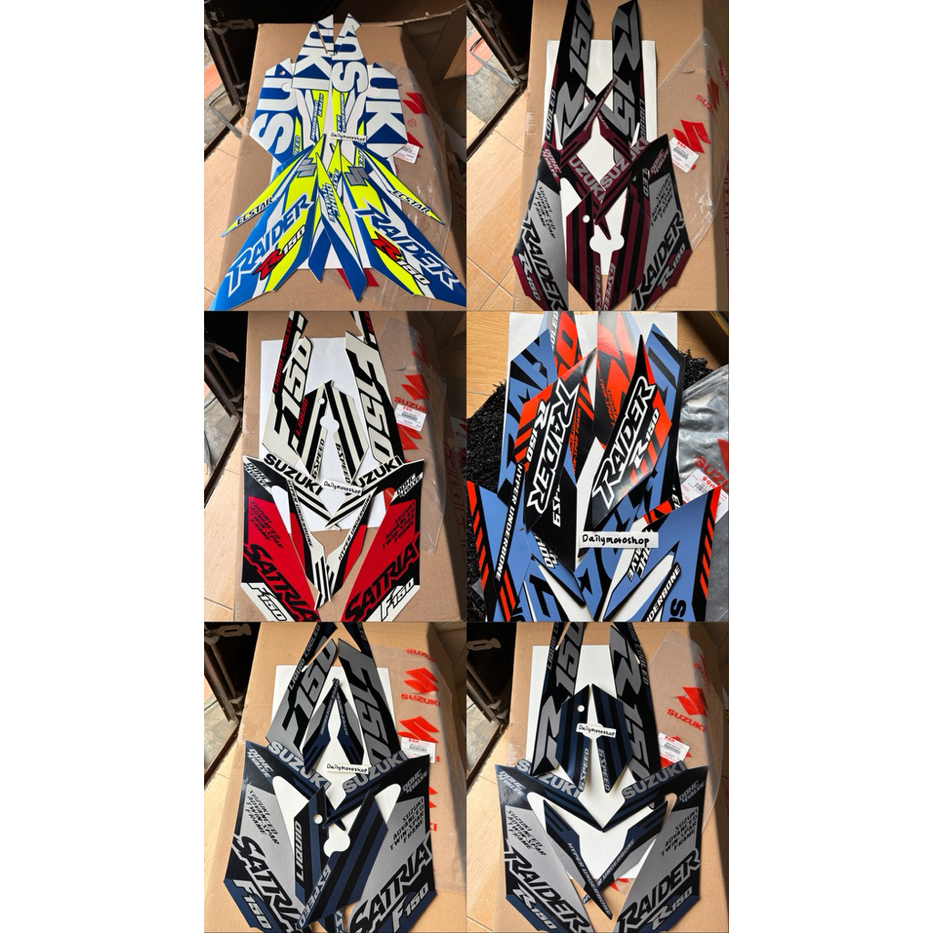 Sticker Striping Satria Fu Injeksi Biru Hitam Merah Putih Original Raider Fi