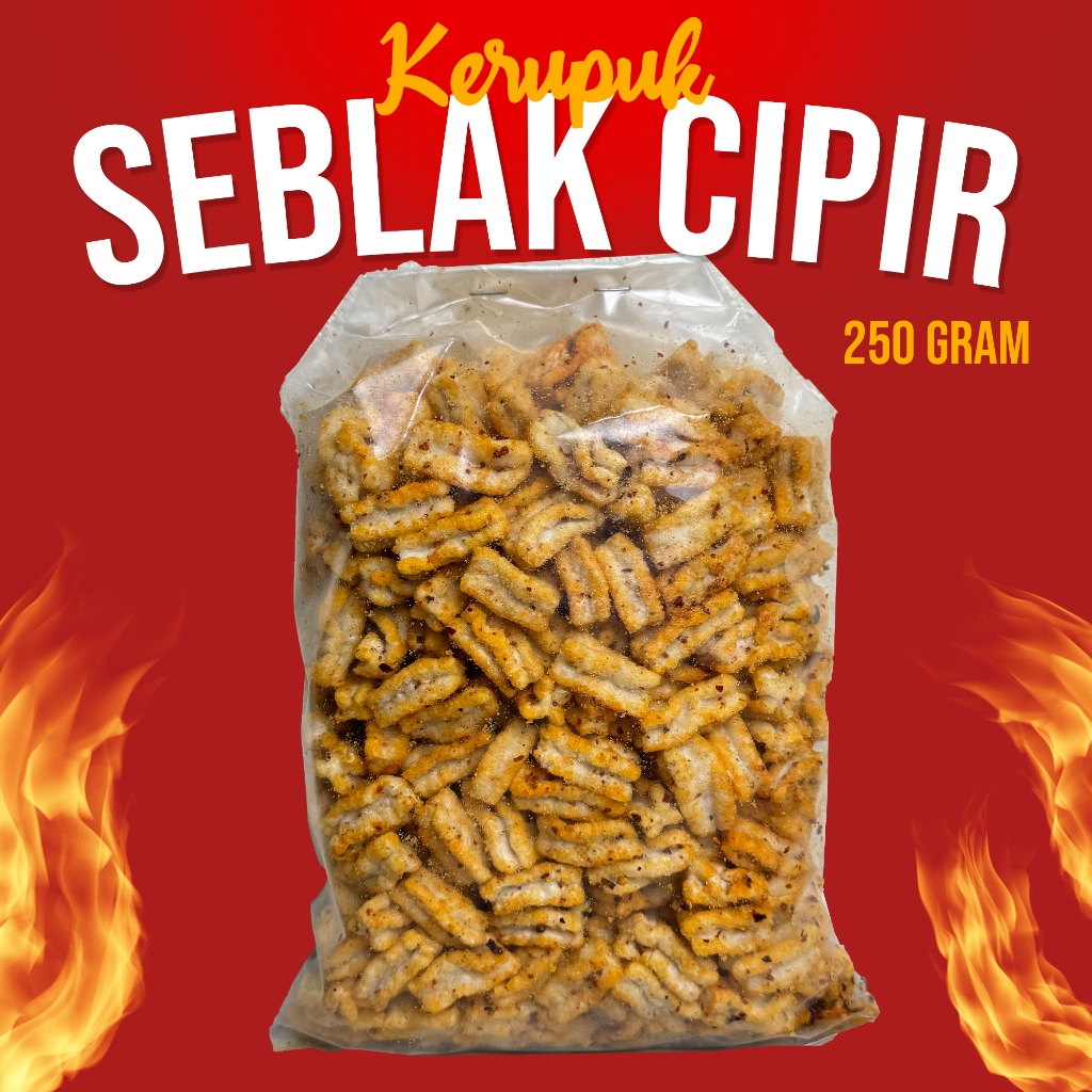 Kerupuk Seblak Cipir Pedas Kriuk 250 Gram – Cemilan Gurih Renyah