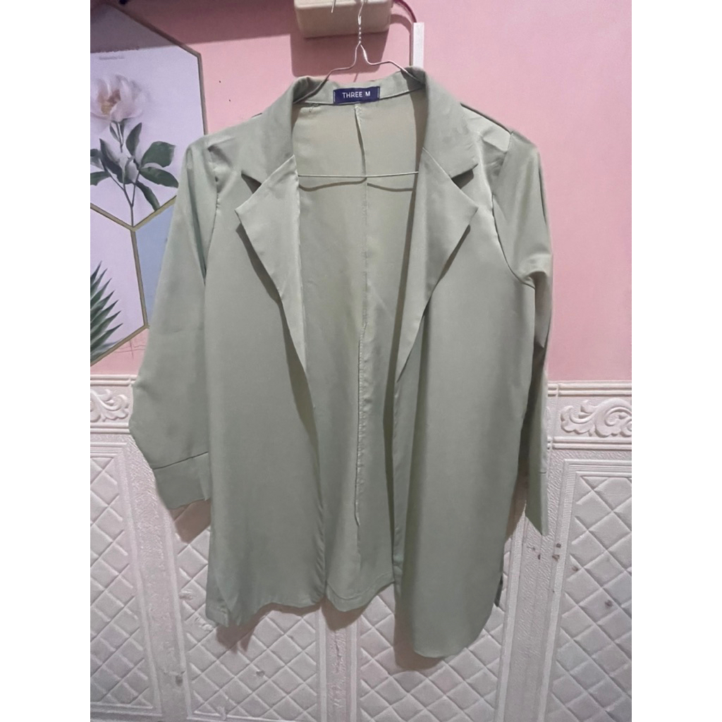 BLAZER KAIN HIJAU SAGE