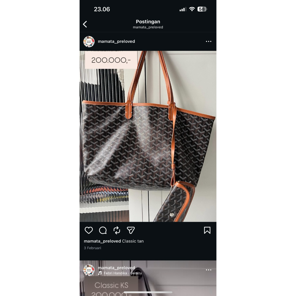 tote Bag Goyard classic tan