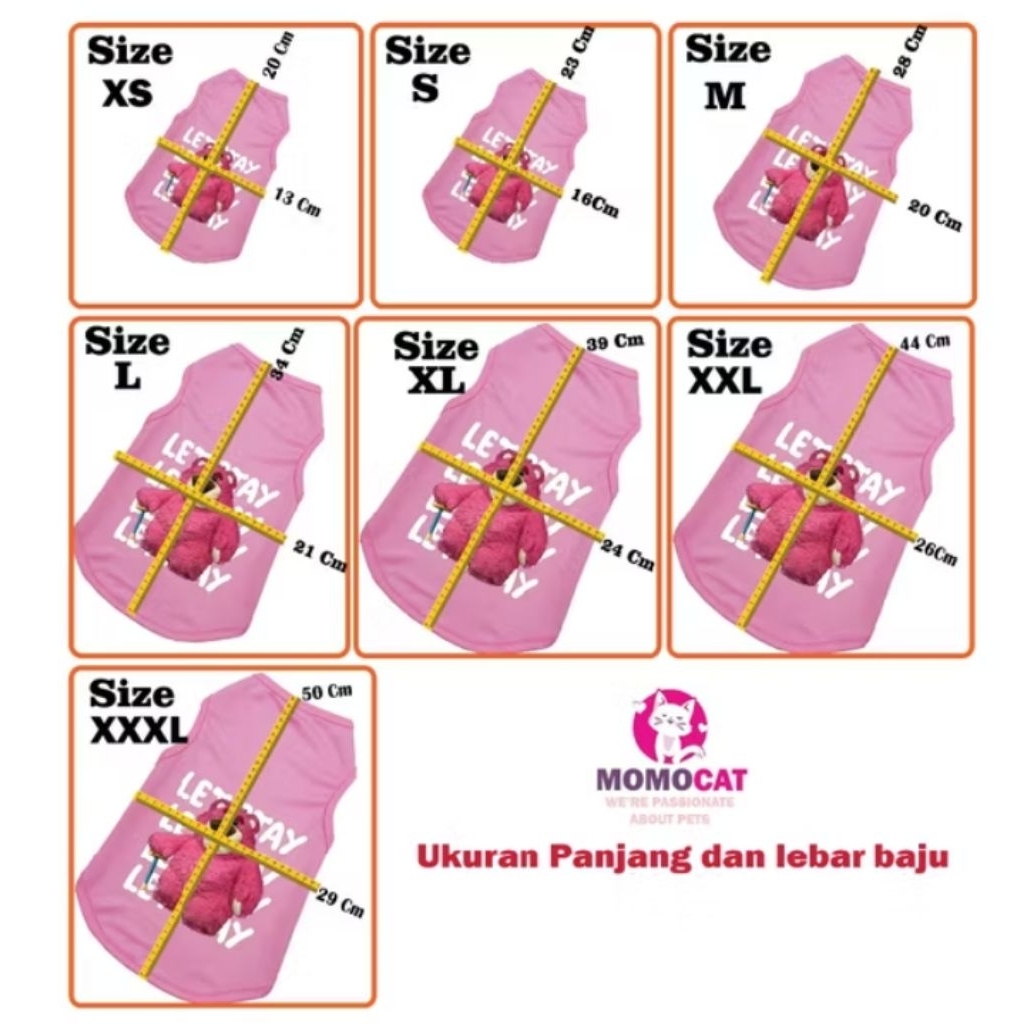 pola digital baju kucing ukuran XS - XL satuan CDR AI