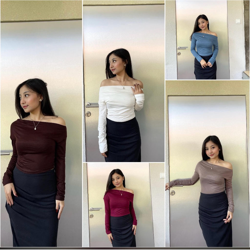 baju sabrina wanita lengan panjang