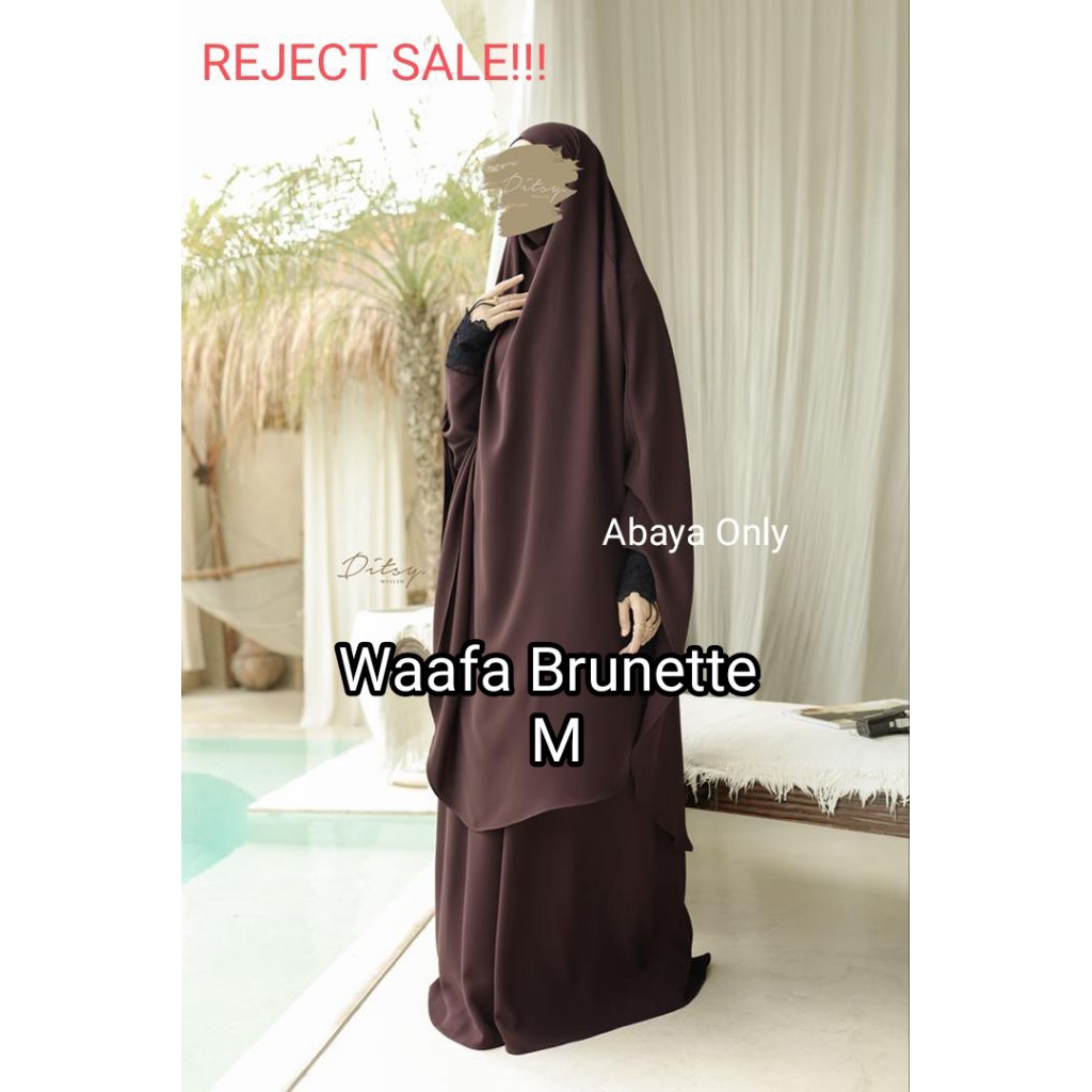 Ditsy Moslem Reject 2025 GAMIS ABAYA Waafa Mazen Brunette size M Free Scrunchie