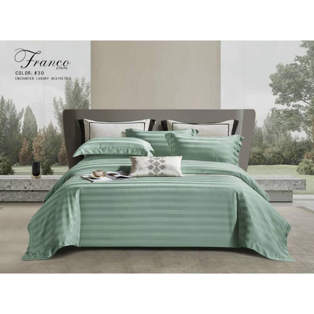 Set Sprei Tencel Sutra Jacquard Premium – Bed Cover Tebal Halus, Anti Geser Kain Mewah Hotel Quality