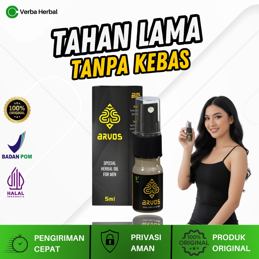 ARVOS Obat Kuat Semprot Pria  Tahan Lama Berjam Jam Original Sudah BPOM