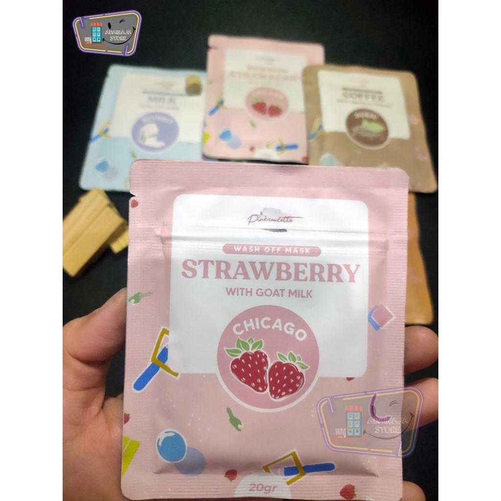 PinkRoulette Masker Organic Travel Pack 20Gr (STRAWBERRY)