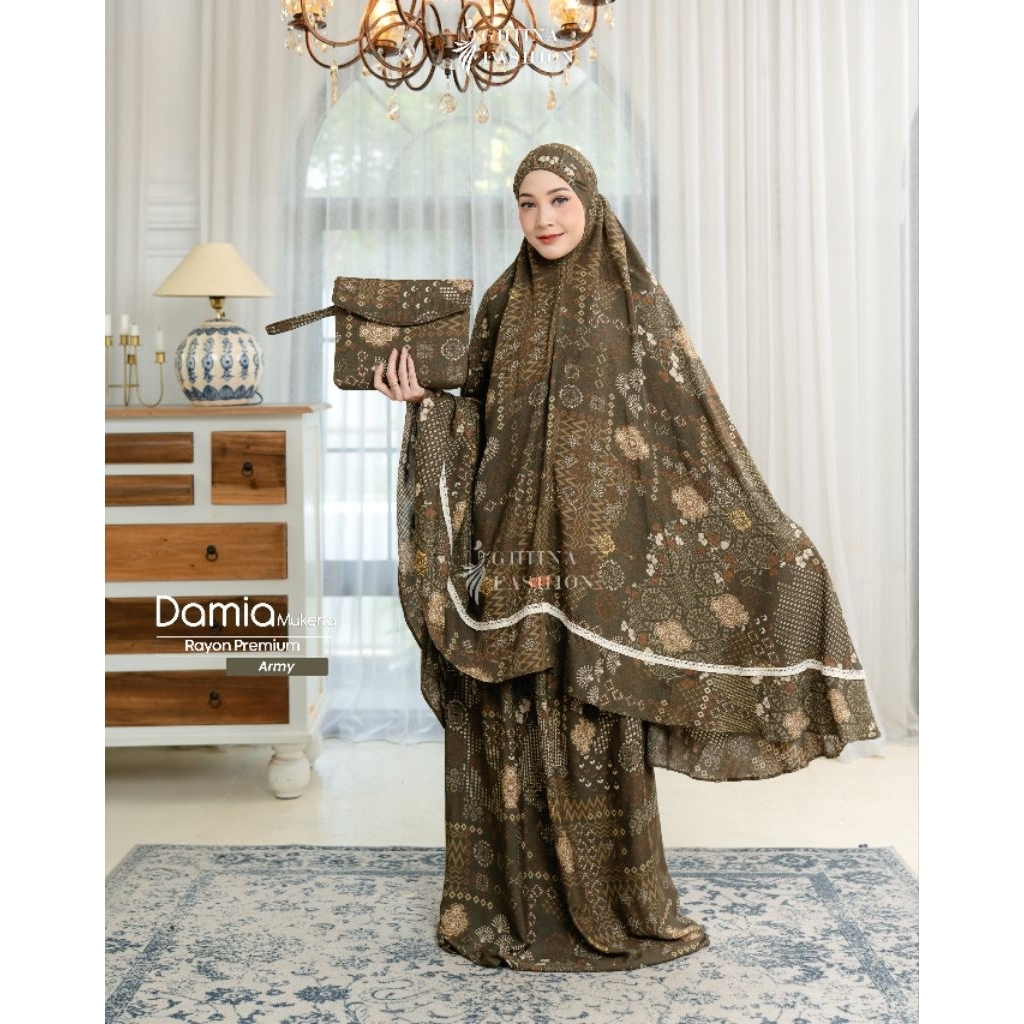 MUKENAH POTONGAN || MUKENAH MOTIF || MUKENAH DEWASA || DAMIA MUKENAH BY GHIINA FASHION