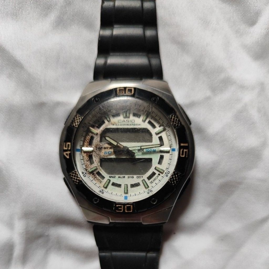 Casio AQ 164 W kondisi off tidak menyala untuk part