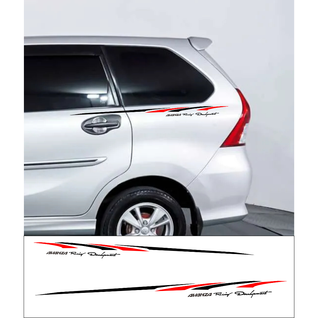 STICKER STIKER MOBIL TOYOTA AVANZA RACING DEVELOPMENT CUTTING STICKER LIST BODY SAMPING MOBIL AVANZA