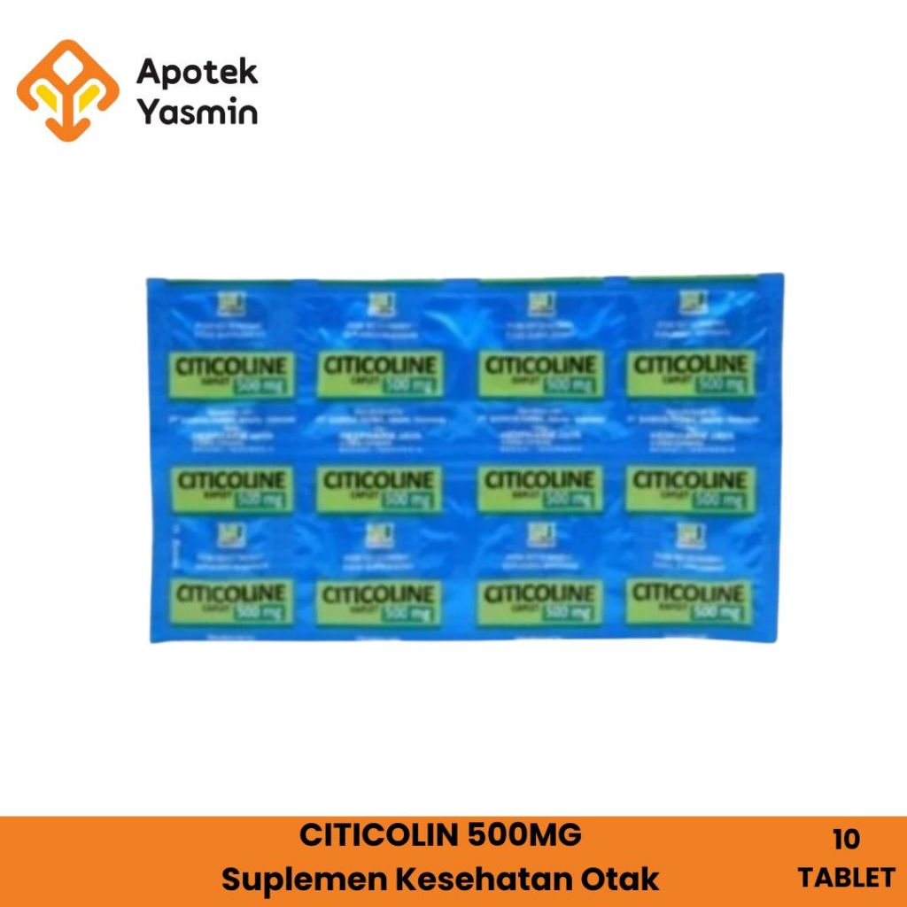 Citicoline 500 mg Strip 10 Tablet - Suplemen Daya Ingat dan Kesehatan Otak