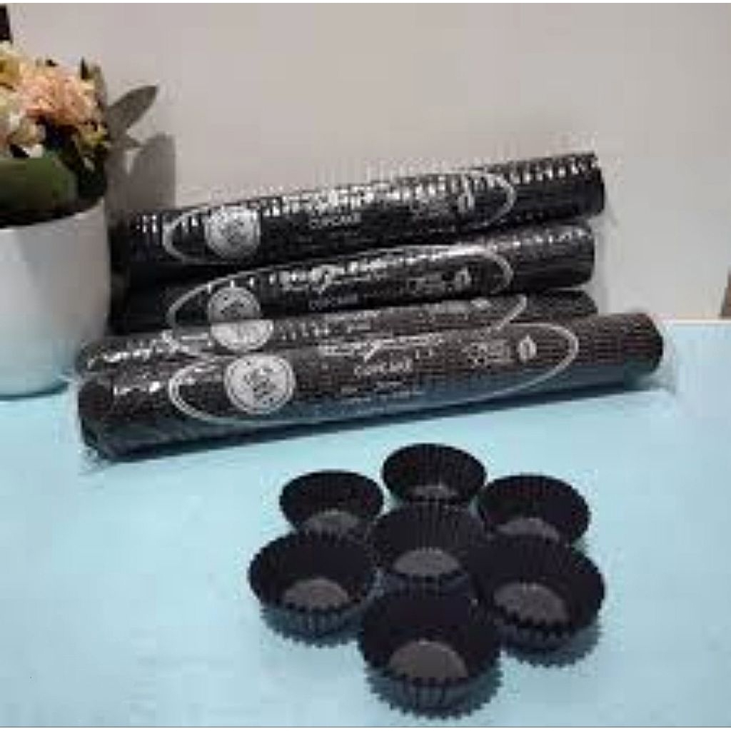 Cake case 55 mm hitam Cup kertas kue nastar