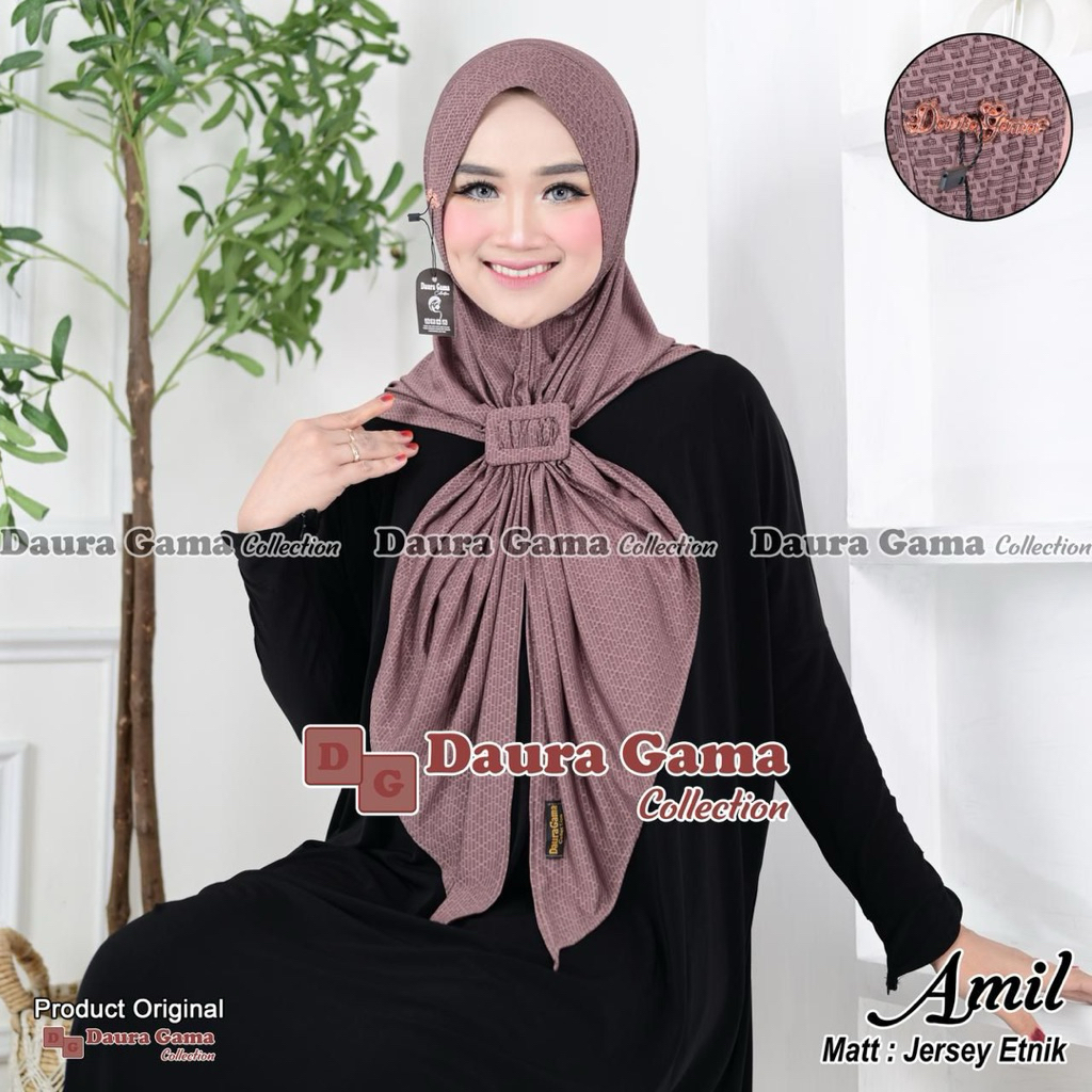Rizkihijab- AMI kerudung segitiga instan pas antem busa gesper kerudung instan hijab Muslim