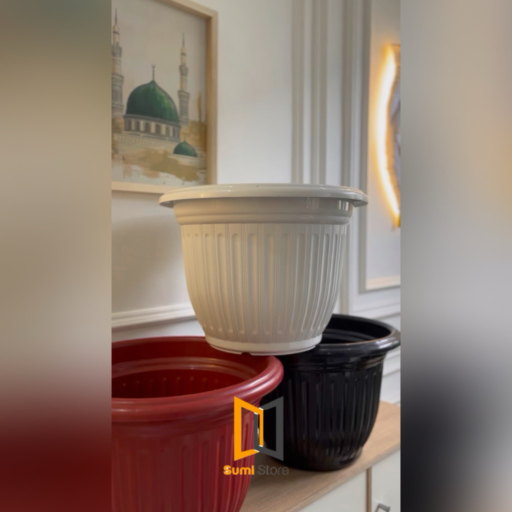 Pot Matahari 40  Jumbo/ Pot Bunga Besar Tebal/ Pot Tanaman / Pot tawon 40 PUTIH