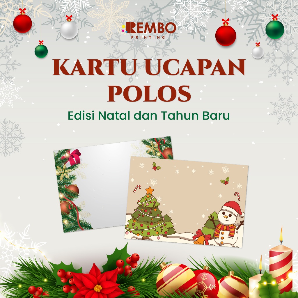 Kartu Ucapan Polos Natal / Kartu Ucapan Polos / Kartu Natal Polos / Kartu Ucapan Polos Natal & Tahun