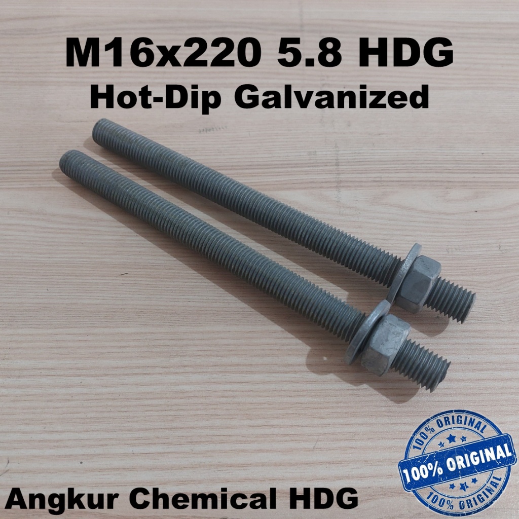 Angkur M16x220 5.8 HDG Hot-Dip Galvanizied | Angkur Chemical | Chemical Anchor