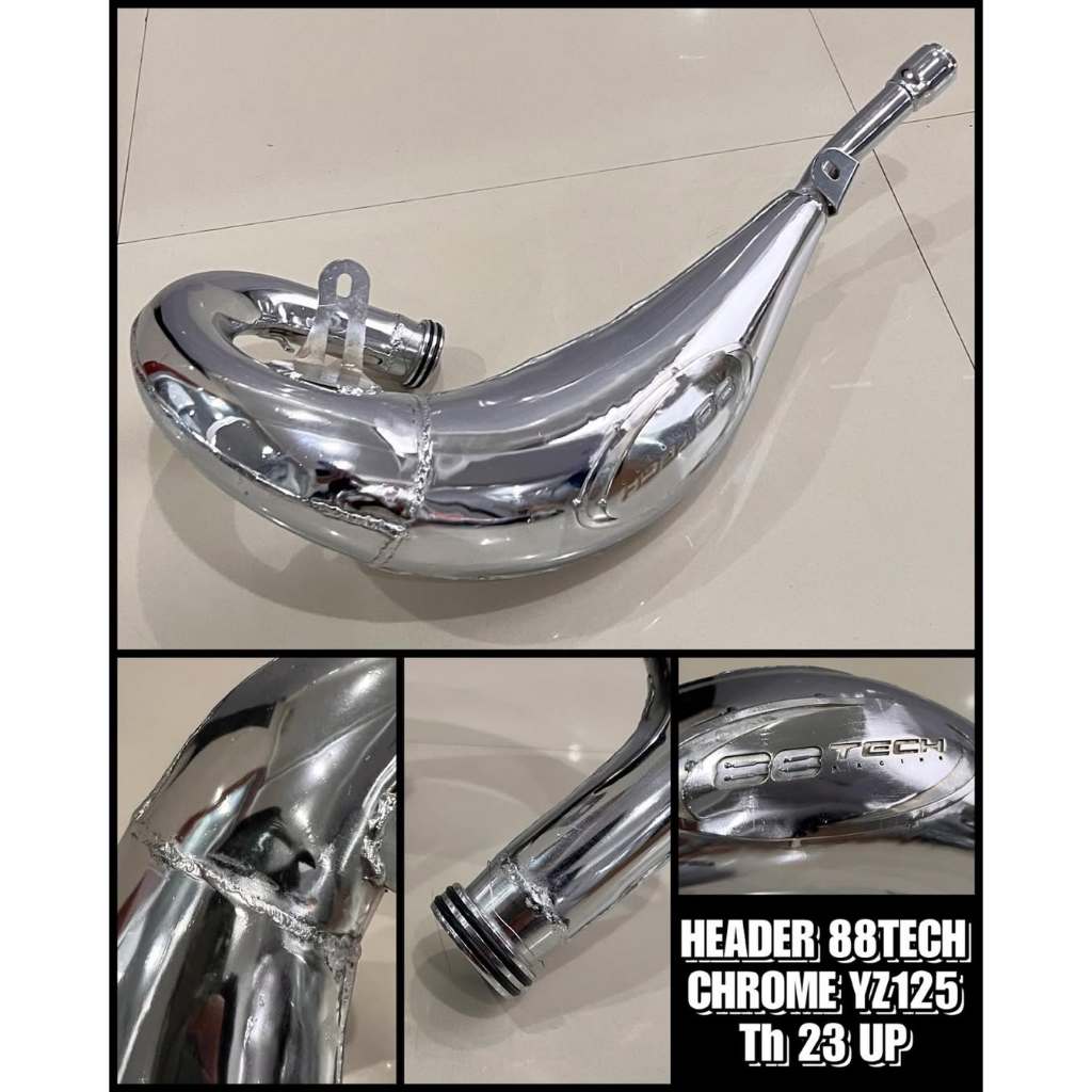 Header Knalpot YZ125 Chrome 88Tech High Quality