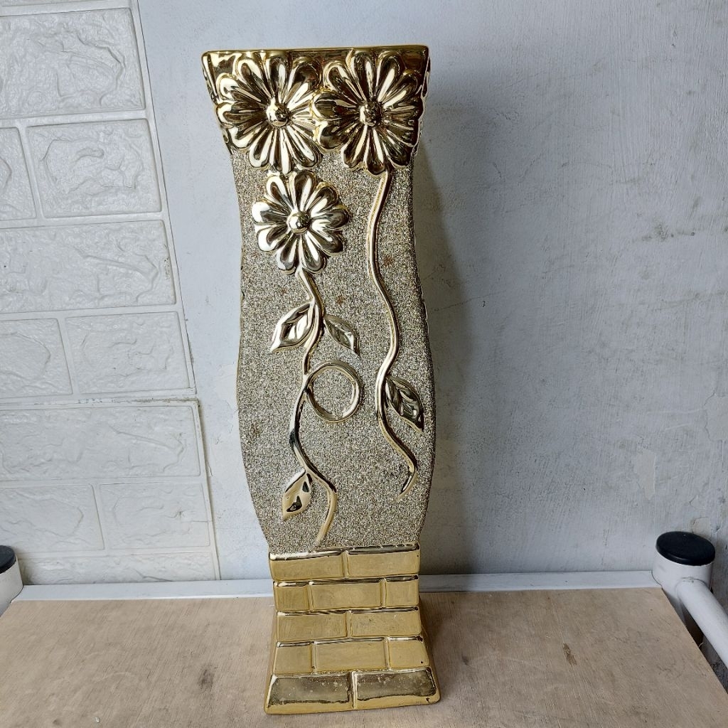 1 pc sale  vas bunga keramik gold Tinggi 45 cm