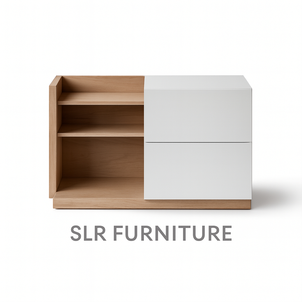 nakas meja 2 laci N34 meja samping meja lesehan laci kos tempat kosmetik perlengkapan kerja penyimpa