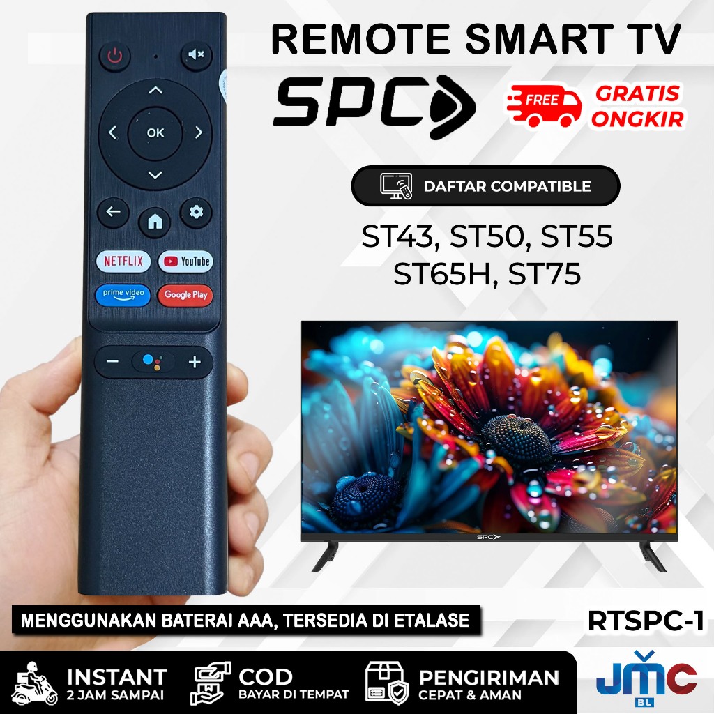 Remote Remot TV SPC Android Smart TV ST43 ST50 ST55 ST65H ST75 non voice
