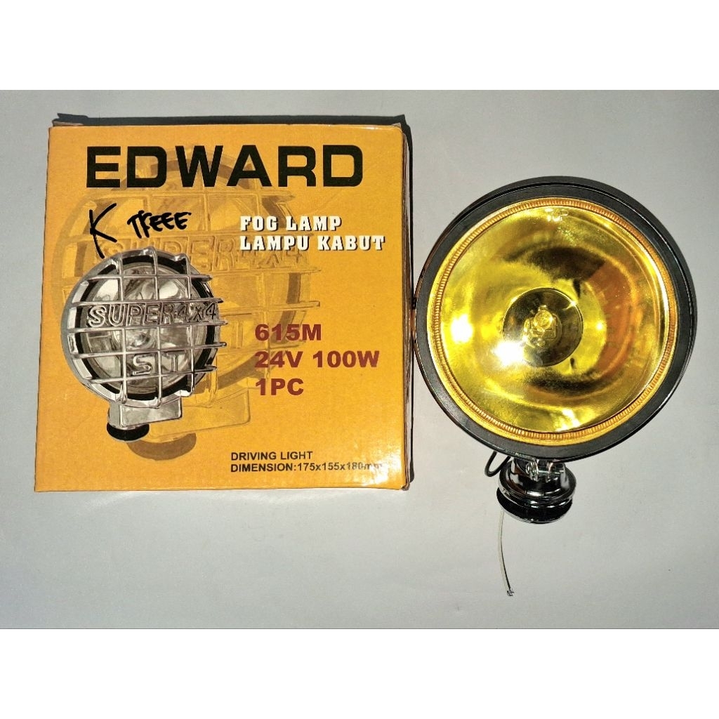 FOG LAMP/LAMPU TEMBAK KABUT BULAT 6" WARNA KUNING - EDWARD