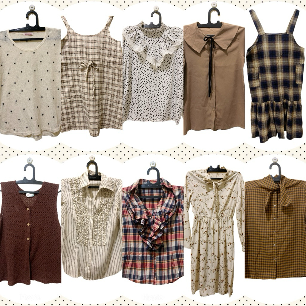 Earth Tone Series Pakaian Atasan Wanita Lucu Formal Kasual, Blouse, Kemeja Shirt Downtown, Dress, Vi