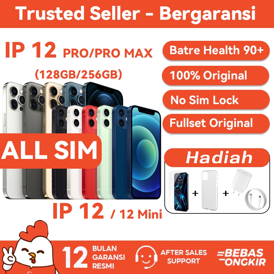iphone 12 - 12 mini - 12 pro - 12 pro max Second Original 100% 64gb 128gb 256gb Fullset Good Conditi