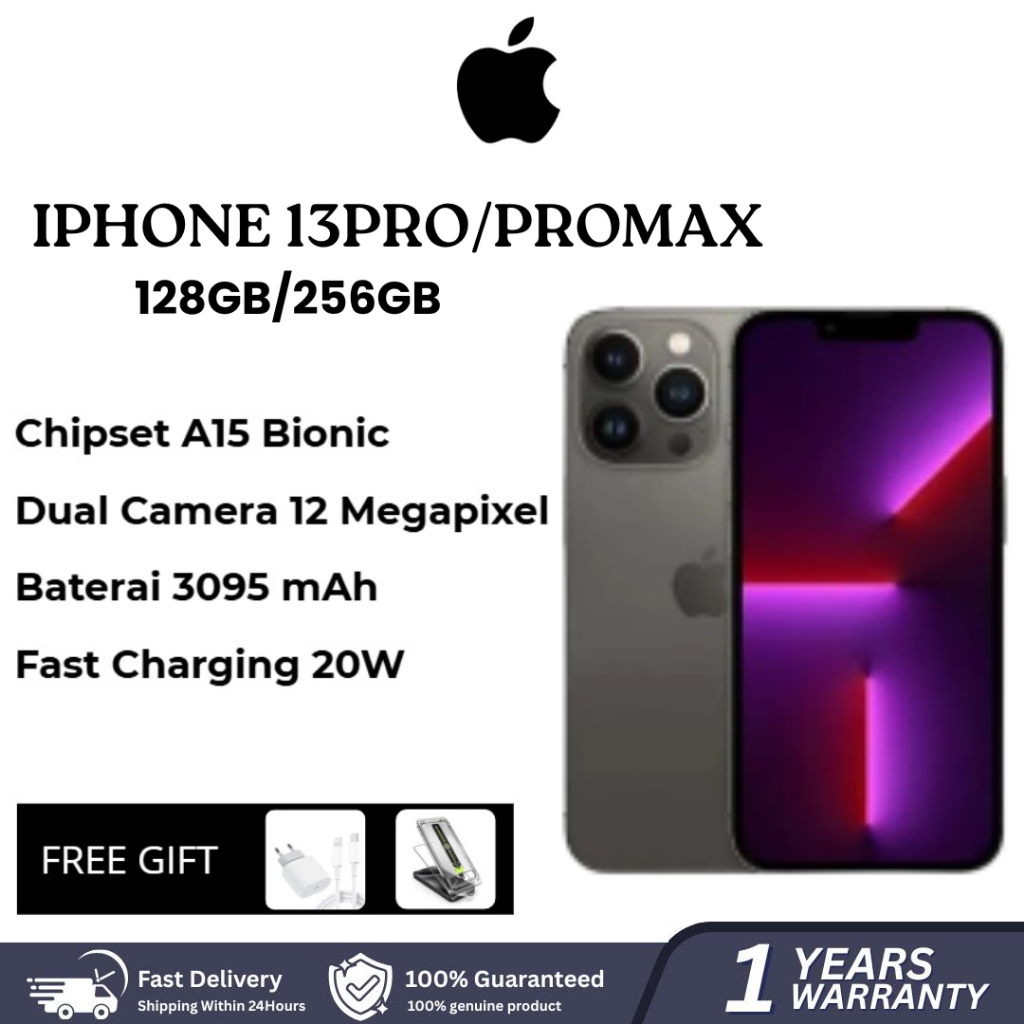 13 Pro Max ex iBox Beacukai IMEI Permanen Garansi 12 Bln 100% Original Second iPhone FULLSET 128GB 2