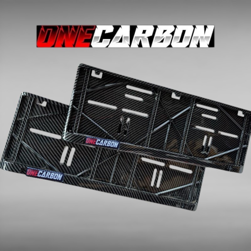 DUDUKAN PLAT MOBIL CARBON HITAM GLOSY ▪️dudukan plat nomor mobil carbon kips racing plat nomor mobil