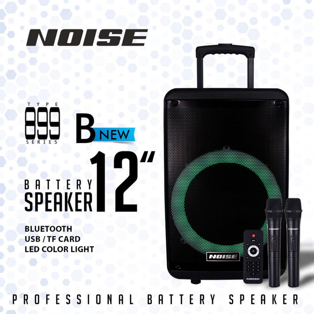 SPEAKER PORTABLE WIRELLES NOISE 899 B 12 INCH SPEAKER BLUETOOTH NOISE 899 B SUDAH DAPAT 2 MICROPHONE