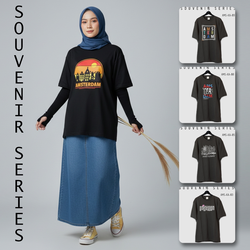 Kaos Souvenir Amsterdam Belanda Kaos Oleh Oleh Amsterdam Print DTF