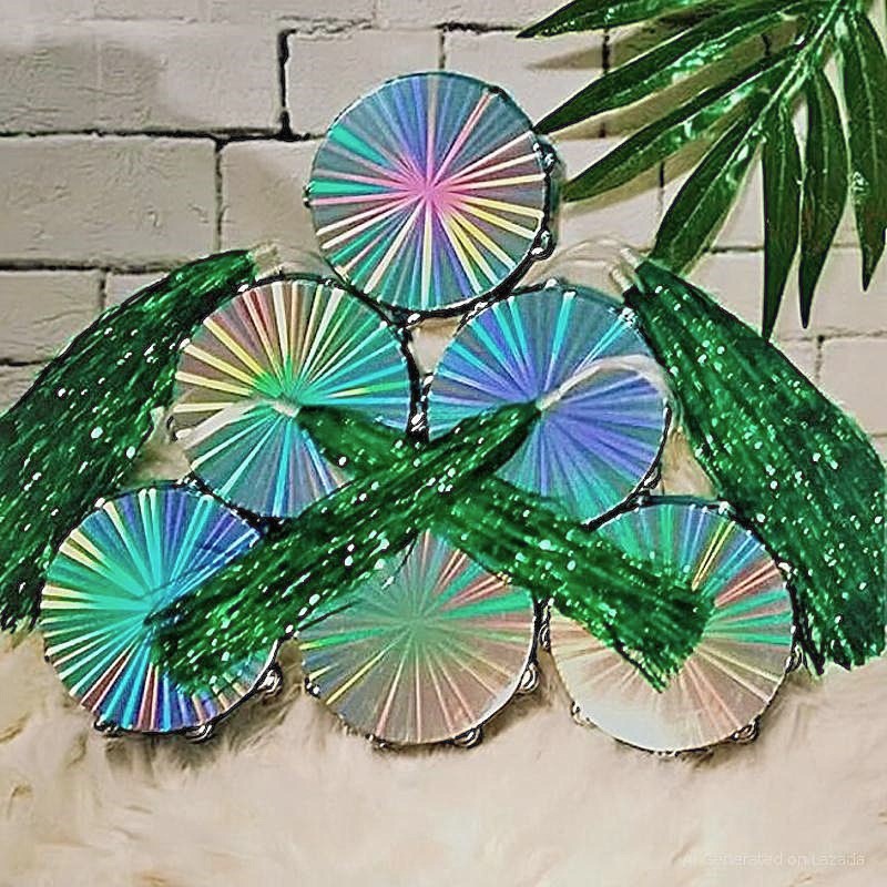 Tassel Tamborin Metalik Rumbai Pita Tamborin Alat Tari Tasel Untuk Props Penari Tamborine Gereja