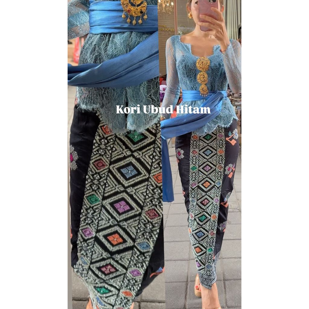 Kamen jadi bordir stretch kombinasi payet motif Kori Ubud original by Djuwita Kebaya